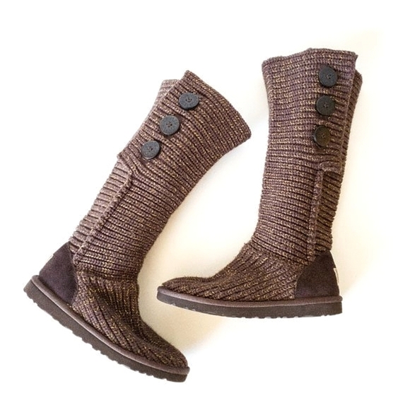UGG Classic Cardy Convertible Wool Gold Trim Boots - Picture 1 of 14